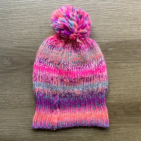 L/XL The Children's Place Fleece Lined Knit Pom-Pom Winter Hat - Picture 4 of 4